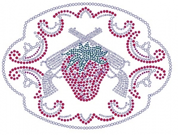 Strawberry Beltbuckle Rhinestone Transfer