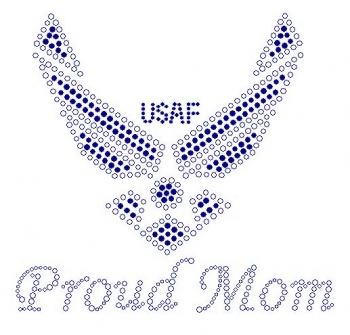 USAF Proud Mom Rhinestone Transfers