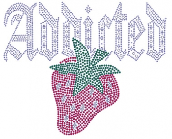 Addicted Strawberry Rhinestone Transfer