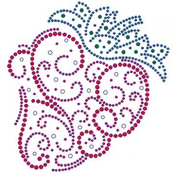 Modern Strawberry Rhinestone Transfer