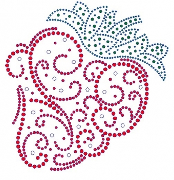 Strawberry Swirl Rhinestone Transfer