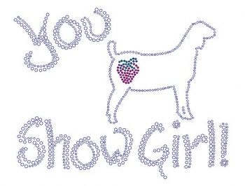 You Show Girl with Strawberry Rhinestone Transfer