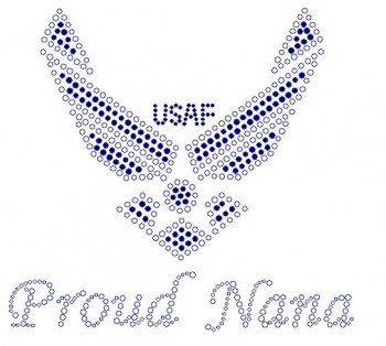 USAF Proud Nana Rhinestone Transfers