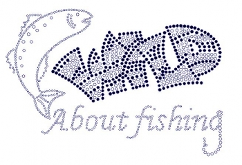 Wild about Fishing Rhinestone Transfer