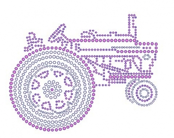 Pink Tractor Rhinestone Transfer