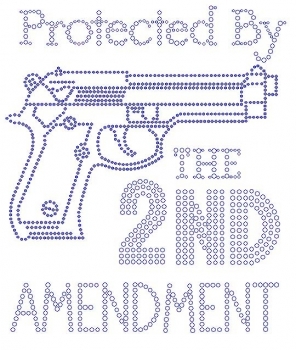 Protected by the 2nd Amendment 9mm RhinestoneTransfer
