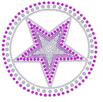 Circle and Star Rhinestud Transfer Pink
