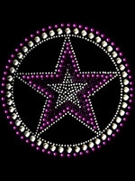 Circle and Star Rhinestone Transfer Purple