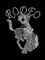 Rodeo with Girl on Horse Rhinestone Transfer