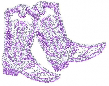 Cowboy boots Rhinestone Transfer Pink