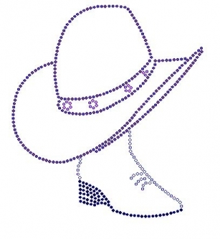 Hat & Boot Rhinestone Transfer