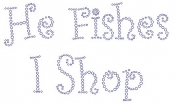 He Fishes I Shop Rhinestone Transfer original