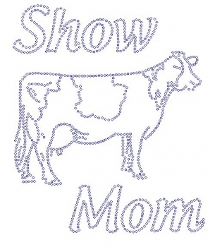 Show Mom Dairy Cow Rhinestone Transfer