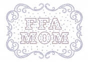 FFA MOM Scroll Rhinestone Transfer
