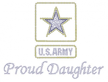 U.S. Army Proud Daughter Rhinestone Transfers