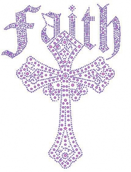 Cross with Faith rhinestone transfer