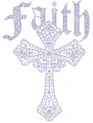 Faith with Cross rhinestone transfer