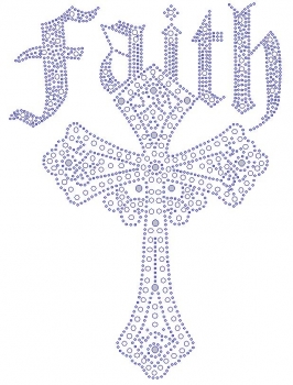 Faith with Cross rhinestone transfer