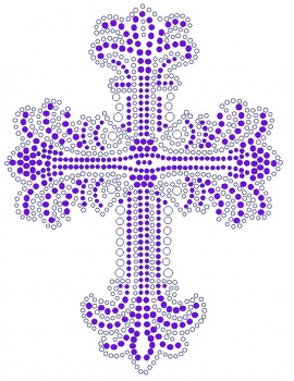 Purple Cross Rhinestone Transfer
