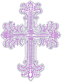 Pink Cross Rhinestone Transfer