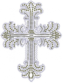 Gold Cross Rhinestone Transfer