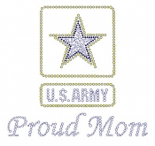 U.S. Army Proud Mom Rhinestone Transfers