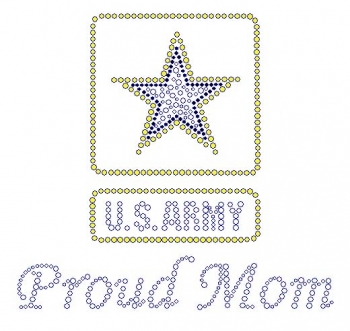 U.S. Army Proud Mom Rhinestone Transfers