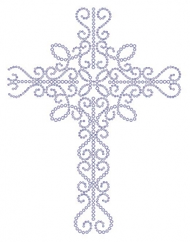 Swirl Cross Rhinestone Transfer