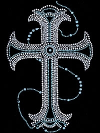 Blue Cross Rhinestone Transfer