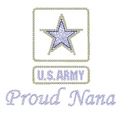 U.S. Army Proud Nana Rhinestone Transfers