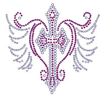 Cross & Wing Rhinestone Transfer