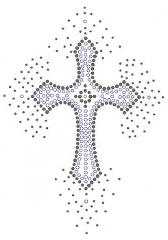 Cross Gold Rhinestone Transfer
