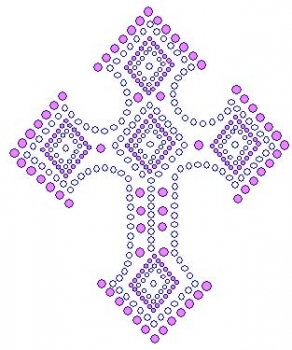 Cross Pink Rhinestone Transfer