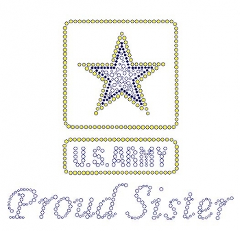 U.S. Army Proud Sister Rhinestone Transfers  Clear & Citrine Rhinestones and Black Rhinestuds