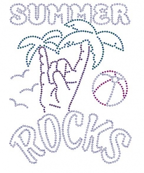 Summer Rocks Rhinestone Transfer