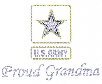 U.S. Army Proud Grandma Rhinestone Transfers