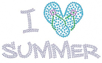 I Heart Summer Rhinestone Transfer