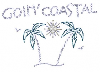 Goin Coastal Rhinestone Transfer