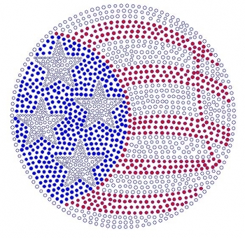 Flag in shape of a ball Rhinestone Transfer
