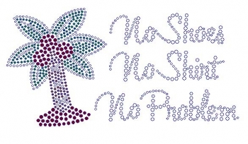 No Shoes No Shirt No Problem Rhinestone Transfer