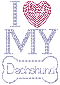 I Love My Dachshund Rhinestone Transfer