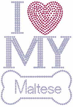 I Love My Maltese Rhinestone Transfer