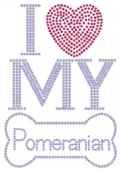 I Love My Pomeranian Rhinestone Transfer