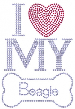 I Love My Beagle Rhinestone Transfer