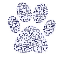 Paw Rhinestone Transfer solid