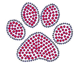 Paw Rhinestone Transfer outline filled
