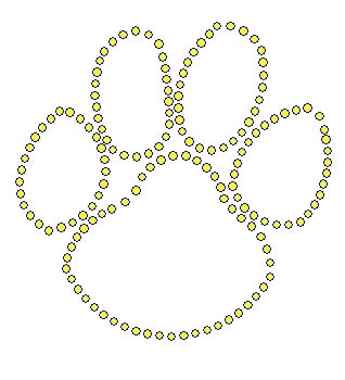 Small Paw Choose your Color Rhinestone Transfer