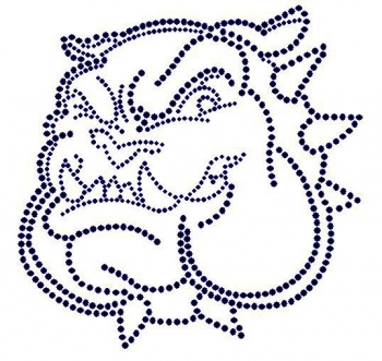 Bulldog rhinestone transfer large