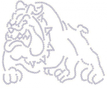 Bulldog rhinestone transfer crystal