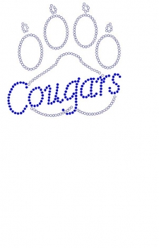 Cougars Paw rhinestone transfer with claw